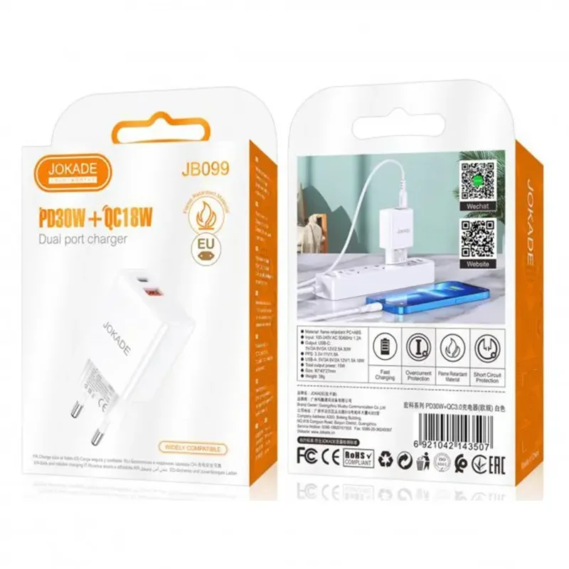کلگی شارژ Jokade (PD30W + QC18W) JB099